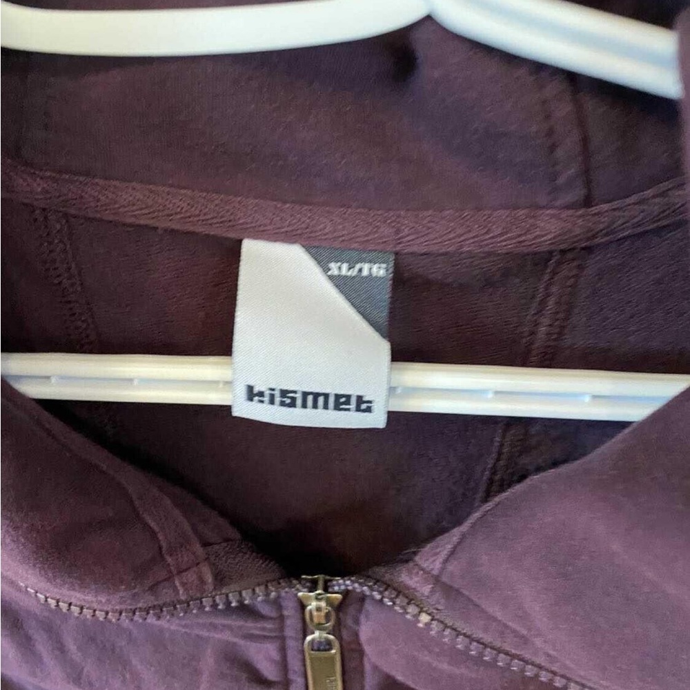 Kismet Purple Ruched Zip Up Hoodie - XL - Picture 2 of 2